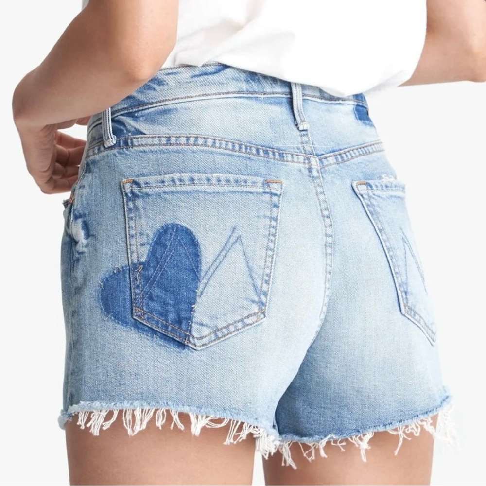 MOTHER The Tomcat Kick Fray Denim Shorts